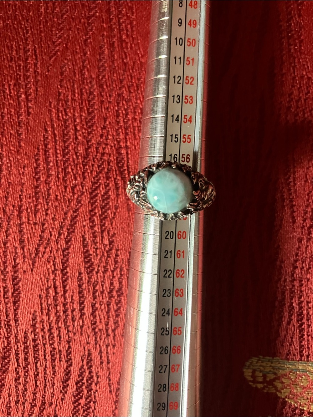 .925 Sterling Silver Larimar Ring